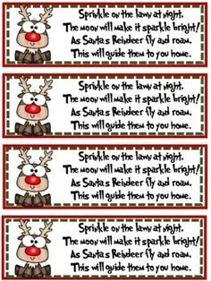 three reindeer christmas bookmarks with words on them