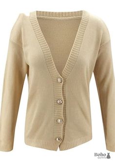 A clever mix of sobriety, chic and comfort, this Bohemian cardigan is ideal to protect you from the cold. Its V neckline delicately sublimates the bust. Available in black and light apricot, it closes on the front with four silver buttons engraved. It will bring a touch of elegance to any outfit. More Season: Fall / Winter Composition: Cotton & Polyester Free Shipping Satisfaction Guaranteed & Easy Returns Size Guide Size Fit S Size 34-36 M Size 38-40 L Size 42 XL Size 44 Want to see more boho styles? >> View All Boho Jackets and shop with Boho Dresses on Sale! Elegant Cream V-neck Cardigan, Elegant Cream V-neck Sweater, Elegant Beige Winter Cardigan, Elegant Beige V-neck Cardigan, Beige Elegant Sweater For Layering, Elegant Beige Sweater For Layering, Cream V-neck Cardigan For Layering, Chic Cream V-neck Cardigan, Elegant Beige V-neck Sweater