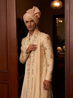 Embroidered Sherwani, Zardosi Work, Sherwani For Men, Add Sleeves, Vacuum Storage, Indian Wedding Wear, Wear Store, Gold Hand, Jacquard Fabric