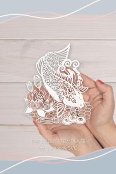 Papercut Template, Cardstock Crafts, Fish Svg, Laser Cut Paper, Paper Cut Design, Koi Carp, New Business Ideas, Fishing Svg, Floral Mandala