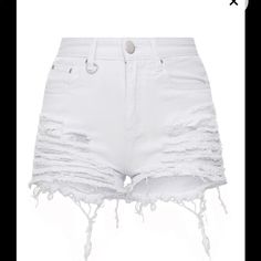 Reposhing This Item I Purchased. Nwt In Excellent Condition! Trendy White Denim Shorts, Trendy High-waist White Jean Shorts, Trendy High Waist White Jean Shorts, Chic White Jean Shorts, White High-waisted Ripped Bottoms, White High Waist Ripped Bottoms, High-waisted White Ripped Bottoms, White High Waist Denim Shorts, High Waist Ripped White Bottoms