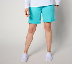 Temperatures are rising --  it's time to beat the heat in these season-savvy shorts. French terry fabric, an elastic waistband, and even the patch pockets add to the wearing ease of this summer essential. From Denim & Co.® Fashions. Spring Bermuda Leisure Bottoms, Bermuda Bottoms For Spring Leisure, Leisure Bermuda Bottoms For Spring, Spring Athleisure Bermuda Bottoms, French Terry Shorts, Summer Essential, French Terry Fabric, Beat The Heat, Summer Essentials