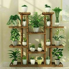 46in Wood Multi-Tier Plant Stand - Wnkrs Tall Plant Stands, Corner Plant, Support Pour Plante, Plant Stands Outdoor, Modern Plant Stand, Wooden Plant Stands, Support Plante, Wood Plant Stand, Plant Stand Indoor