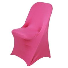 a pink chair covered in a cover