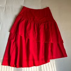 Brand New. Never Worn. Bought Off Shein. High Waist Red Lined Maxi Skirt, High Waist Red Maxi Skirt With Lining, Red High Waist Lined Maxi Skirt, Red Skirted Bottoms, Stretch Red Skirt, Red Stretch Skirt Solid Color, Red Flared Skirt With Ruffled Detail, Red Flared Skirt With Ruffles, Red Stretch Skirt With Solid Color