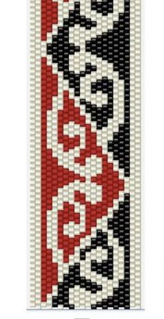 a cross stitch pattern with red and black designs on the bottom, and white background