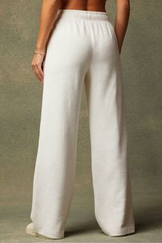 Cozy Cord High-Waisted Wide Leg Pant Fabletics white female Activewear >> Womens >> Bottoms >> Pants & Joggers >> Joggers regular Everyday