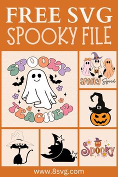 the free svg spooky file is an easy and fun halloween craft for kids