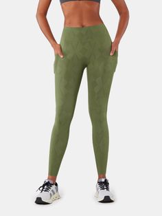 Features Bum Lift Breathable Sweat-wicking Green Compression Bottoms For Outdoor Activities, Green Compression Activewear For Outdoor Activities, Functional Full-length Athletic Fit Activewear, Functional Full Length Athletic Fit Activewear, Functional Full Length Athletic Activewear, Green Compression Activewear For Outdoor, Green Nylon Gym Leggings, Green Nylon Moisture-wicking Leggings, Green Nylon Leggings For Gym