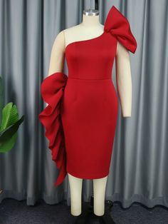 F00226618-104 Dressy Sleeveless Evening Dresses, Evening Sleeveless Dressy Dresses, Elegant Red One Shoulder Evening Dress, Dressy Midi Length Banquet Dresses, Elegant Red One-shoulder Prom Dress, Red Sleeveless Dress For Prom, Elegant Red One Shoulder Dress For Formal Occasions, Evening Midi Dress For Banquet, Red Knee-length Prom Dress