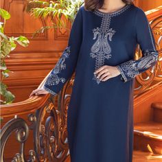 Beautiful Embriodered Shirt, Pant With Dupatta By Asim Jofa Elegant Blue Dress With Embroidered Hem, Asim Jofa, Heavy And Light, Blue One Piece, Pakistani Designers, Suit Fabric, Pakistani Outfits, Fabric Stores Online, Jacquard Fabric