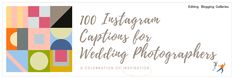 the front cover of an instagramtion card for wedding photographers