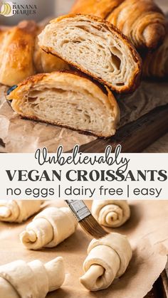 an image of vegan croissants with text overlay