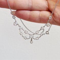 Sterling Silver Delicate Cz Necklace Wedding Bridal 16”. Stamped Sterling On Clasp Measures Approximately: 16” In Length Beautiful And Delicate #Wedding, Bridal **I Add My Own Personal Tags On My Items To Ensure Items Are Not Used/ Worn, And Then Returned** No Returns Please Diamond Silver Necklace, Winter Necklace, Delicate Wedding, Cz Necklace, Necklace Wedding, Wedding Color, Bridal Necklace, Wedding Bridal, Womens Jewelry Necklace