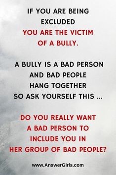 a red and black poster with the words if you are being excludesd you are the victim of a bully