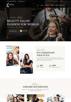 a hair salon wordpress theme is shown