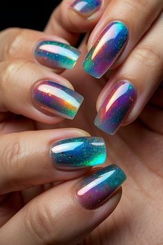 Jelly Ombre Nails, Jelly Nail Ideas, Jelly Nails Designs, Jelly Nail Art, Summer Nailart, New Years Nail Designs, Unghie Sfumate, Jelly Nail, Nail Trend