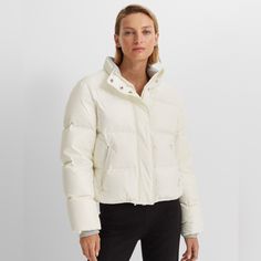 Club Monaco Cropped Down Puffer Jacket Size Medium Color Code Is Buttercream Excellent Condition Padded Coat, Club Monaco, Inspiration Mode, Long Sleeve Sweatshirts, Puffer Jacket, Womens Scarves, Hooded Jacket, All Fashion, Women Clothes Sale