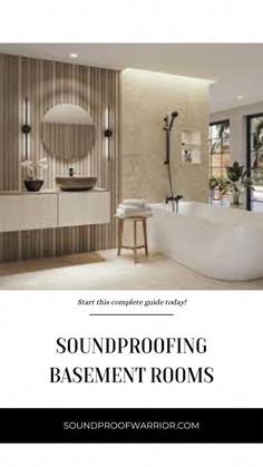 an advertisement for soundproofing basement rooms