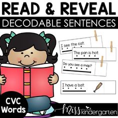 Help your students practice reading simple sentences with these fun Read and Reveal cards! Do you find your students become overwhelmed or anxious when asked to read a book or a reading passage? These sentence strips are the perfect solution! Focusing on one sentence at a time makes learning to read much more manageable!Looking for long vowels, blends, or other phonics skills? Check out my Reading Intervention Simple Sentences BundleThese Read & Reveal Simple Sentences incorporate common sig Simple Sentences Activities, Sentences For Kindergarten, Cvc Sentences, Kindergarten Sight Words List, Magic E Words, Sentence Activities, Sight Word Fluency, Cvc Word Activities, Sight Word Sentences