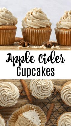 apple cider cupcakes with cinnamon butter frosting