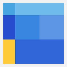 an abstract blue and yellow background with squares in the center, on top of each other