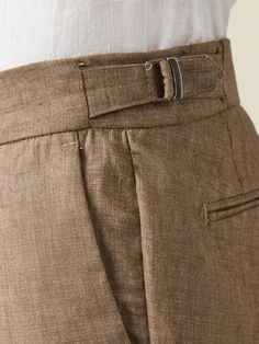 Hazelnut Brown Linen Pleated Trousers | Luca Faloni Brown Linen Wide-leg Pants, Brown Linen Tapered Leg Pants, Tailored Linen Ankle-length Pants, Brown Linen Workwear Bottoms, Brown Linen Tapered Leg Bottoms, Classic Linen Ankle-length Dress Pants, Linen Straight Pants With Belt Loops, Brown Linen Bottoms For Work, Beige Linen Bottoms With Belt Loops