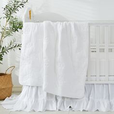 PRICES MAY VARY. 💖100% Cotton - Natural, environmentally friendly, comfy and durable. To be better for your baby! 💖3 Pieces baby girl or boys crib bedding set includes: reversible elephant crib quilt (45*36"), solid white crib sheet, 4-side crib skirt with 16" drop 💖The baby quilt features a whimsical ambroidered design with dancing elephants in a beautiful white palette and has a classic trim. Reverse the quilt style to a same; two times the styling options. Perfect to use as a clean, soft s Elephant Crib Bedding, Elephant Embroidery, Boys Crib Bedding Sets, Baby Crib Sets, White Crib, Baby Crib Bedding Sets, Boys Crib, Cotton Quilt Set, Bohemian Baby