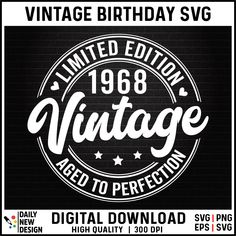 the vintage birthday svg is available for use in any type of print or webpage