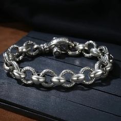 CHUANGCHENG S925 Sterling Silver Bracelet Hip-hop Trend Simple and Cool with A Sense of Niche Design Hip Hop Trends, Retro Bracelet, Niche Design, Sterling Silver Bracelet, Link Bracelets, Sterling Silver Bracelets, Bracelets For Men, Silver Bracelet, Jewelry Accessories