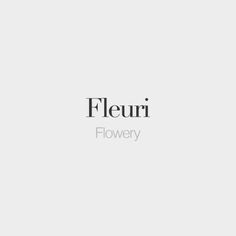 the logo for fleuri flower is shown in black and white, on a light gray background