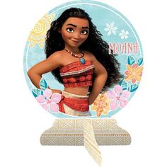 the character moan from disney's pocahona is shown in a snow globe