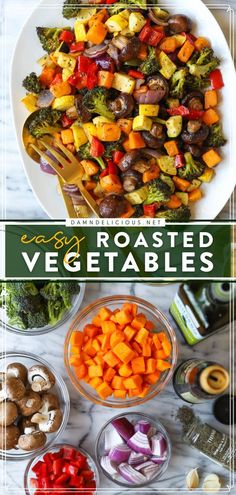 ROASTED VEGETABLES, thanksgiving side dishes, thanksgiving dinner recipes How To Roast Vegetables, Best Roasted Vegetables, Roasted Vegetables Recipe, Easy Roasted Vegetables, Roast Vegetables, Paleo Side Dishes, Oven Roasted Potatoes, Roasted Vegetable Recipes