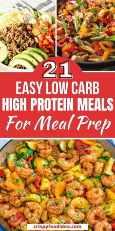 These easy low carb high protein meals are best for meal prep and you need to try. Low Carb High Protein Recipes, Low Carb High Protein Meals, High Protein Meals, Healthy Low Carb Dinners, Low Carb High Protein, Healthy Protein Meals, Healthy High Protein Meals, High Protein Low Carb Recipes, Boiled Egg Diet Plan