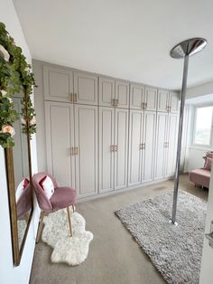 Wardrobe, fitted wardrobes, gold handles, off white, beige, gold How To Paint Wardrobe Doors, Upcycling Fitted Wardrobes, Bedroom Wardrobe Colour Ideas, Fitted Wardrobe Upcycle, Upcycled Fitted Wardrobes, Woredrobe Designs Room, Built In Wardrobe Upcycle Ideas, Old Built In Wardrobe Makeover