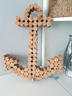 there is a wine cork anchor on the wall