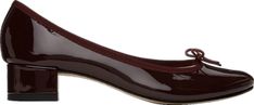 Chic Burgundy Patent Leather Heels, Burgundy Low Heel Heels, Burgundy Round Toe Heels For Work, Formal Burgundy Patent Leather Heels, Elegant Burgundy Heels For Workwear, Classic Burgundy Heels For Formal Occasions, Burgundy Medium Width Heels For Office, Classic Burgundy Almond Toe Heels, Burgundy Almond Toe Heels For Office