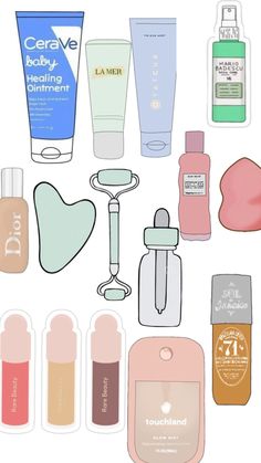 the contents of an assortment of skin care products on a white background with clippings