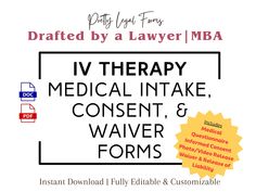 an advertisement for the iv therapy medical intake, consent and waiver forms