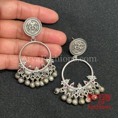 Katrina Kaif Inspired Silver Oxidized Pearl Chandbali Earrings Made in Brass with Oxidized Silver Finish and silver beads Very Elegant and stylish, these earrings can be paired with any traditional Indian or Western Attire depending upon the occasion and the theme. Length: Approx. 2.5 Inches Light-weight Earrings with hook hanging feature for earlobes In-stock & ready-to-ship **Color may vary slightly due to photography and lighting. Pick-up available for this item at 5336 Heather Brook Ln. Glen Silver Bohemian Hoop Earrings With Round Beads, Silver Beaded Earrings With Latkans, Silver Metal Hoop Earrings For Celebrations, Silver Chandbali Earrings With Dangling Beads, Silver Dangle Beaded Earrings With Latkans, Silver Beaded Dangle Earrings With Latkans, Traditional Silver Round Beaded Earrings, Traditional Silver Beaded Round Earrings, Silver Round Beaded Earrings For Festivals