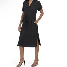 Questions? Leave A Comment Below! Length 46” Armpit To Armpit 21” Elegant V-neck Relaxed Fit Shirt Dress, Black V-neck Shirt Dress For Formal Occasions, Black V-neck Shirt Dress For Formal Events, Chic Black Shirt Dress With Relaxed Fit, Chic Black Relaxed Fit Shirt Dress, Black V-neck Shirt Dress For Office, Black Relaxed Fit Shirt Dress For Work, Black V-neck Shirt Dress Casual, Casual Black V-neck Shirt Dress