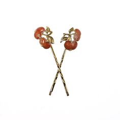 "These Vintage Enamel Cherries Bobby Pins are elegant and unique, and will go with any women's accessory collection. Made in Austria in the late 1970s. Feel whimsical and beautiful as soon as you put them in your hair! These bobby pins are extremely popular among vintage enthusiasts and admirers. Sold in a pair of two! Features: - Made in Austria - Authentic Vintage - Designed with Beautiful Shimmering Enamel Dimensions: - 2.25\" x .75\"" Cheap Vintage Pins, Nice Clothing, Hair Brooch, Tortoise Shell Hair, Vintage Hair Accessories, Funky Jewelry, Birthday Wishlist, Vintage Clip, Hair Stuff