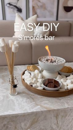 an easy diy s'mores bar with marshmallows