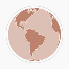 the earth in pink and brown sticker