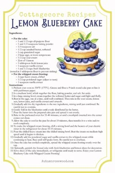 a recipe for lemon blueberry cake