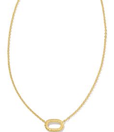 From Kendra Scott, the Elisa Ridge Open Frame Short Pendant Necklace features: Short pendant necklacePlated brass Spring ring claspApprox. 19" length   Imported. Elisa Necklace, Frame Necklace, Short Pendant Necklace, Kendra Scott Elisa, Coquette Room, Preppy Jewelry, Kendra Scott Necklace, Open Frame, Birthday List