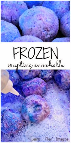 the frozen snowballs are blue and purple