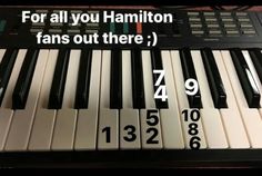 a keyboard with numbers on it and the words for all you hamilton fans out there