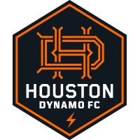 the houston dymmofc logo is shown in black and orange with an orange outline