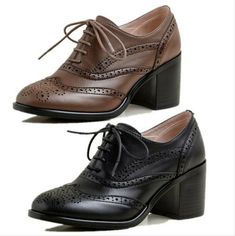 Retro Women Brogue Casual Lace Up Loafer Leather Office Pump School Shoes 34-40 Item description Brand Unbranded Color Black,Brown Heel Height 6.5cm Size 34-40 Style Oxford Closure Lace Up Country/Region of Manufacture China Heel Style Block Model No MPN Does not apply Occasion Casual Pattern Solid Size Type Medium Toe Shape Round Toe Type Casual Upper Material Leather Year of Manufacture 2010-2019   Shipment Payment Return & Warranty Service & Feedbacks Shipment 1.We Ship to Worldwide. 2.Delive Heeled Brogues, Oxford College, Women Brogues, Mid Heel Shoes, Pattern Shoes, Round Toe Pumps, Leather Brogues, Shoe Tags, Brogue Shoes